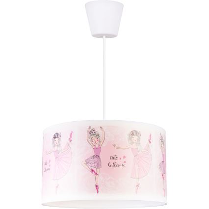 Brilagi - Lampadario LED per bambini a sospensione con cavo BOBO 1xE27/60W/230V Ø 35 cm rosa/ballerine