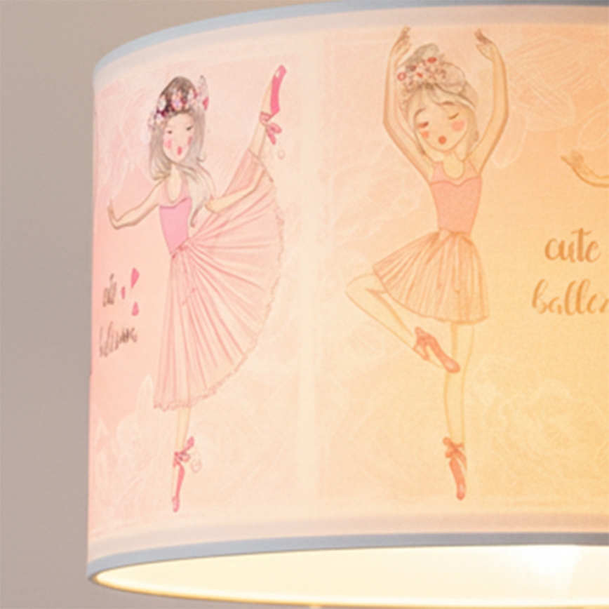 Brilagi - Lampadario LED per bambini a sospensione con cavo BOBO 1xE27/60W/230V Ø 35 cm rosa/ballerine