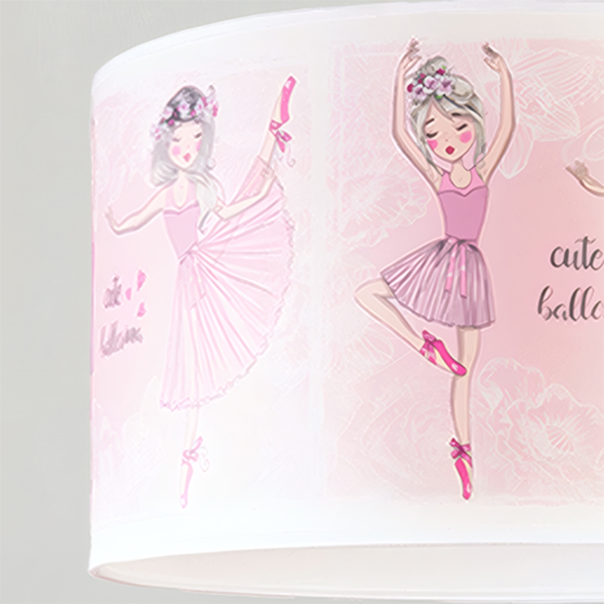 Brilagi - Lampadario LED per bambini a sospensione con cavo BOBO 1xE27/60W/230V Ø 35 cm rosa/ballerine