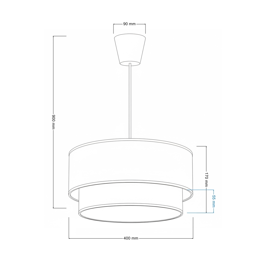 Brilagi - Lampadario LED per bambini a sospensione con cavo BOBO 1xE27/60W/230V Ø 40 cm crema/grigio/coniglietti