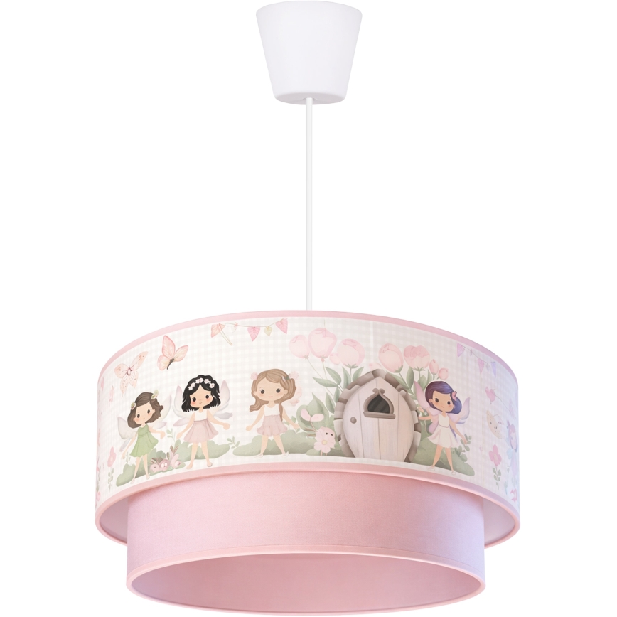 Brilagi - Lampadario LED per bambini su cavo BOBO 1xE27/60W/230V Ø 40 cm rosa/fate