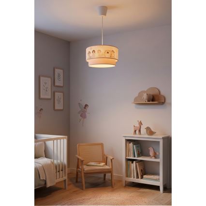 Brilagi - Lampadario LED per bambini su cavo BOBO 1xE27/60W/230V Ø 40 cm rosa/fate