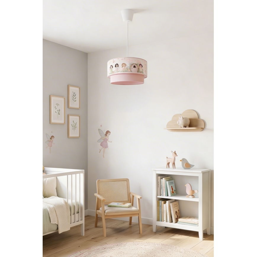 Brilagi - Lampadario LED per bambini su cavo BOBO 1xE27/60W/230V Ø 40 cm rosa/fate
