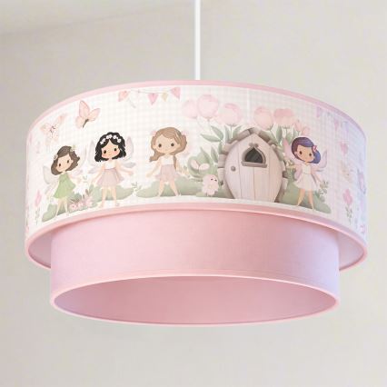 Brilagi - Lampadario LED per bambini su cavo BOBO 1xE27/60W/230V Ø 40 cm rosa/fate