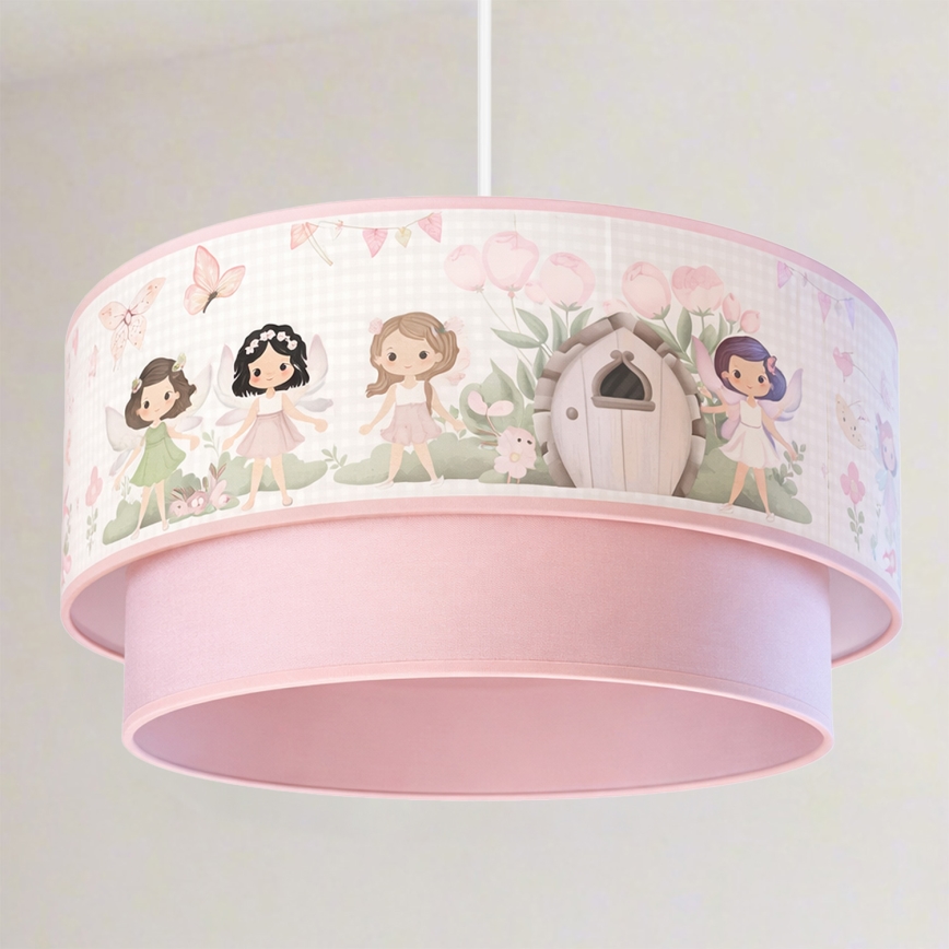 Brilagi - Lampadario LED per bambini su cavo BOBO 1xE27/60W/230V Ø 40 cm rosa/fate