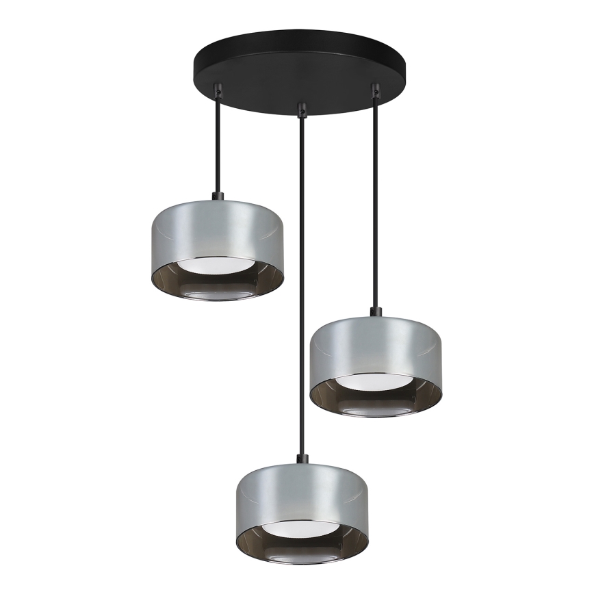 Brilagi - Lampadario dimmerabile LED RGB+CCT a sospensione su cavo AURA LUX 3xGX53/14W/230V 2700-6500K Wi-Fi Tuya nero/fumé