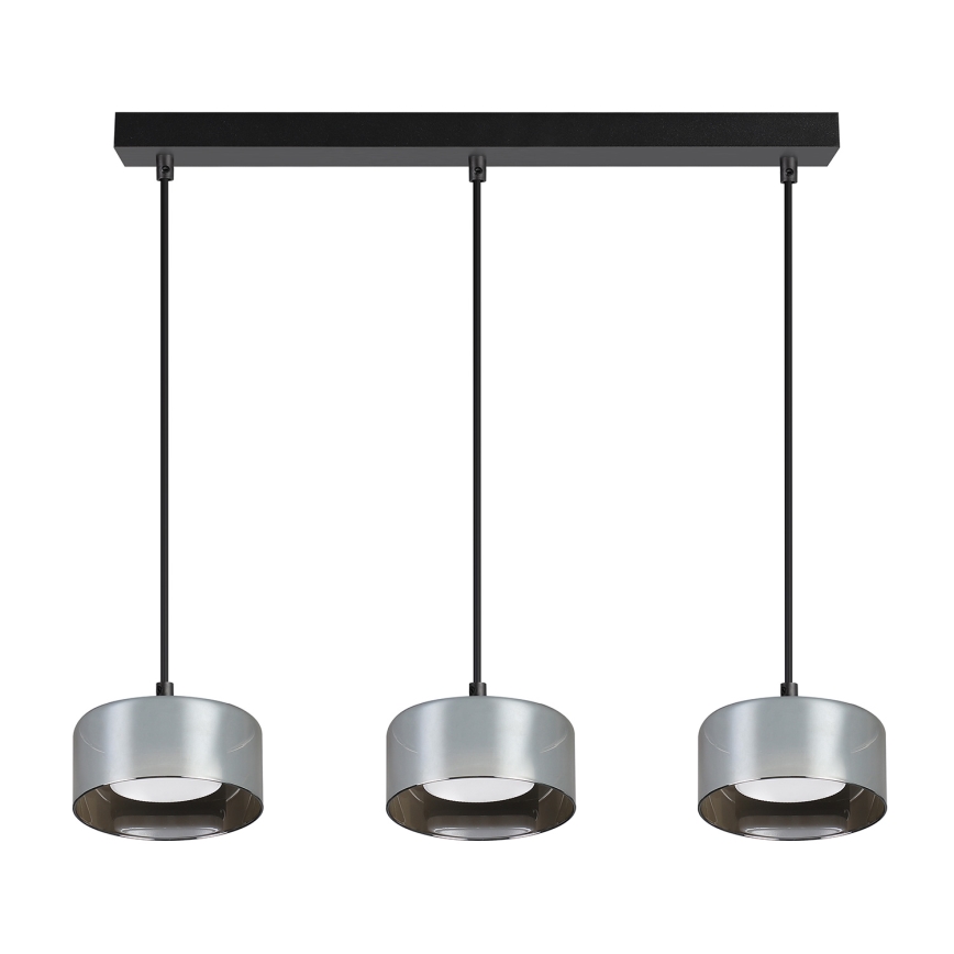 Brilagi - Lampadario LED RGB+CCT dimmerabile a sospensione con cavo AURA LUX 3xGX53/14W/230V 2700-6500K Wi-Fi Tuya nero/fumé