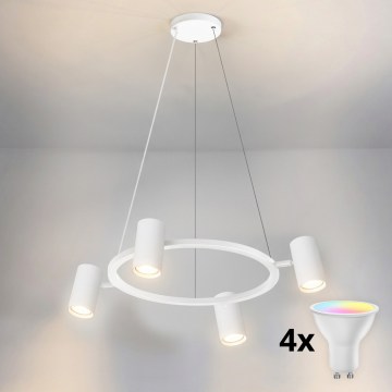 Brilagi - Lampadario LED RGBW dimmerabile a sospensione con cavo SELE 4xGU10/6,5W/230V 2700-6500K bianco