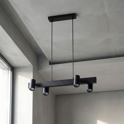 Brilagi - Lampadario LED RGBW dimmerabile a sospensione con cavo SELE 4xGU10/6,5W/230V 2700-6500K nero