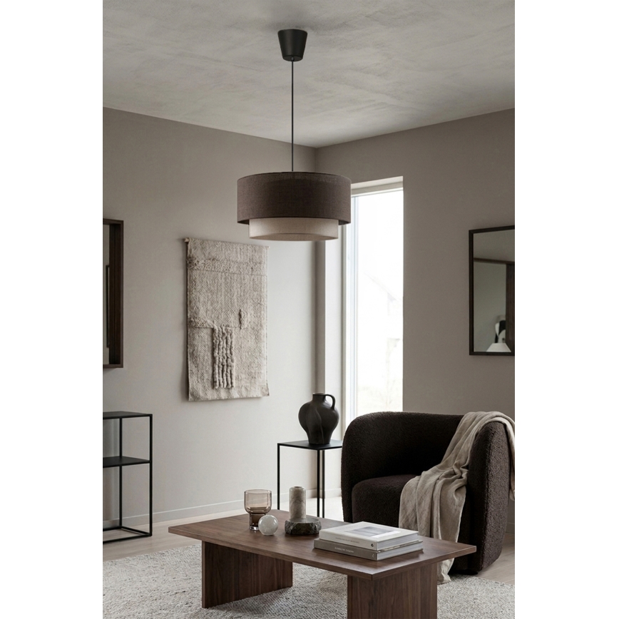 Brilagi - Lampadario LED sospeso con cavo BOHO ECO 1xE27/10W/230V Ø 40 cm marrone/crema