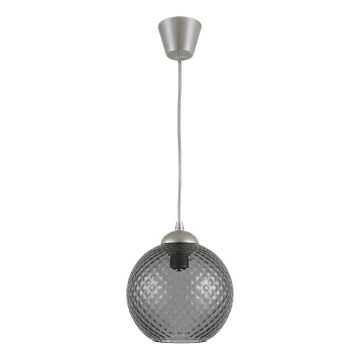 Brilagi - Lampadario LED sospeso con cavo RETRO GLASS 1xE27/60W/230V Ø 18 cm argento/grigio fumé