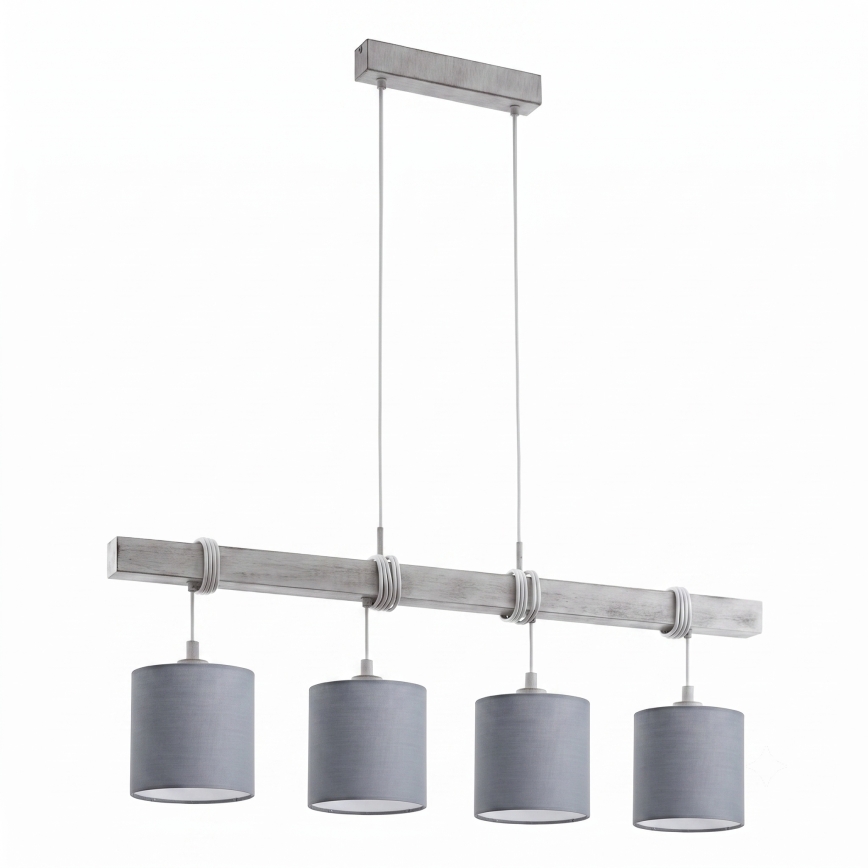 Brilagi - Lampadario LED sospeso NUBILA 4xE27/60W/230V grigio