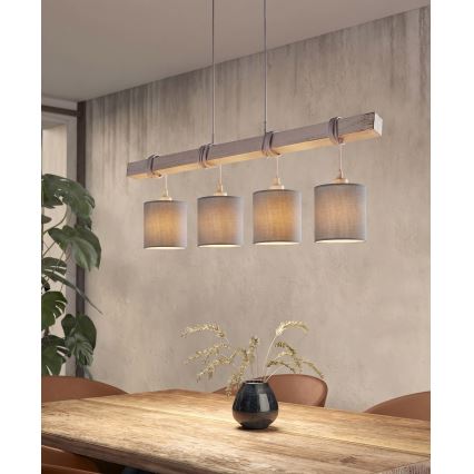 Brilagi - Lampadario LED sospeso NUBILA 4xE27/60W/230V grigio
