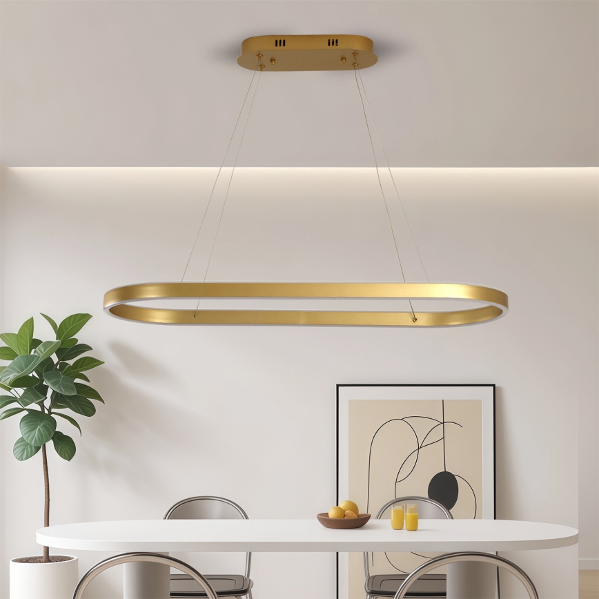 Brilagi - Lampadario LED sospeso su cavi PONDIE LED/44W/230V 80x30 cm oro