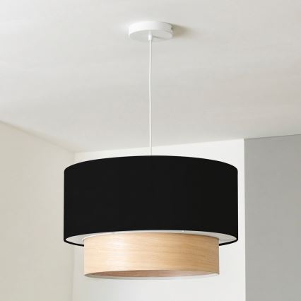 BRILAGI - Lampadario LED sospeso su cavo CERIA 1xE27/40W/230V Ø 50 cm nero/beige