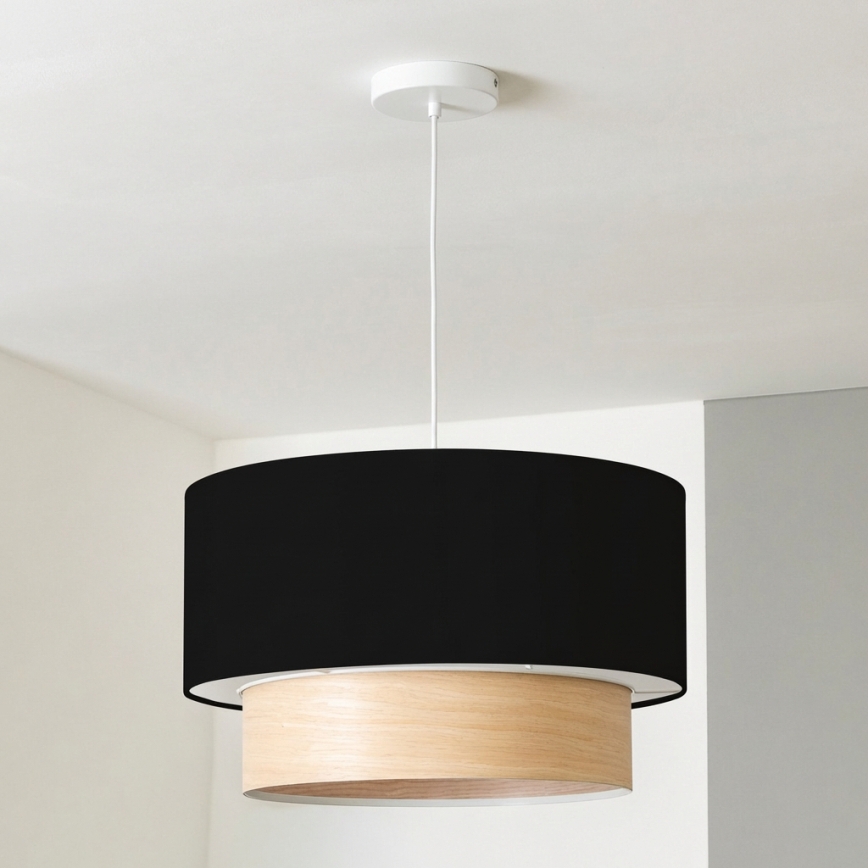 BRILAGI - Lampadario LED sospeso su cavo CERIA 1xE27/40W/230V Ø 50 cm nero/beige
