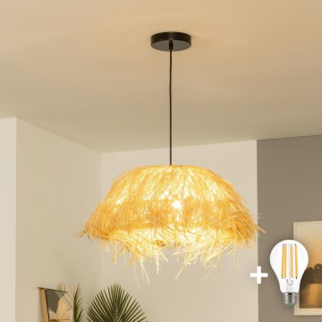 Brilagi - Lampadario LED sospeso su cavo CERIA BOHO 1xE27/40W/230V Ø 40 cm in rafia