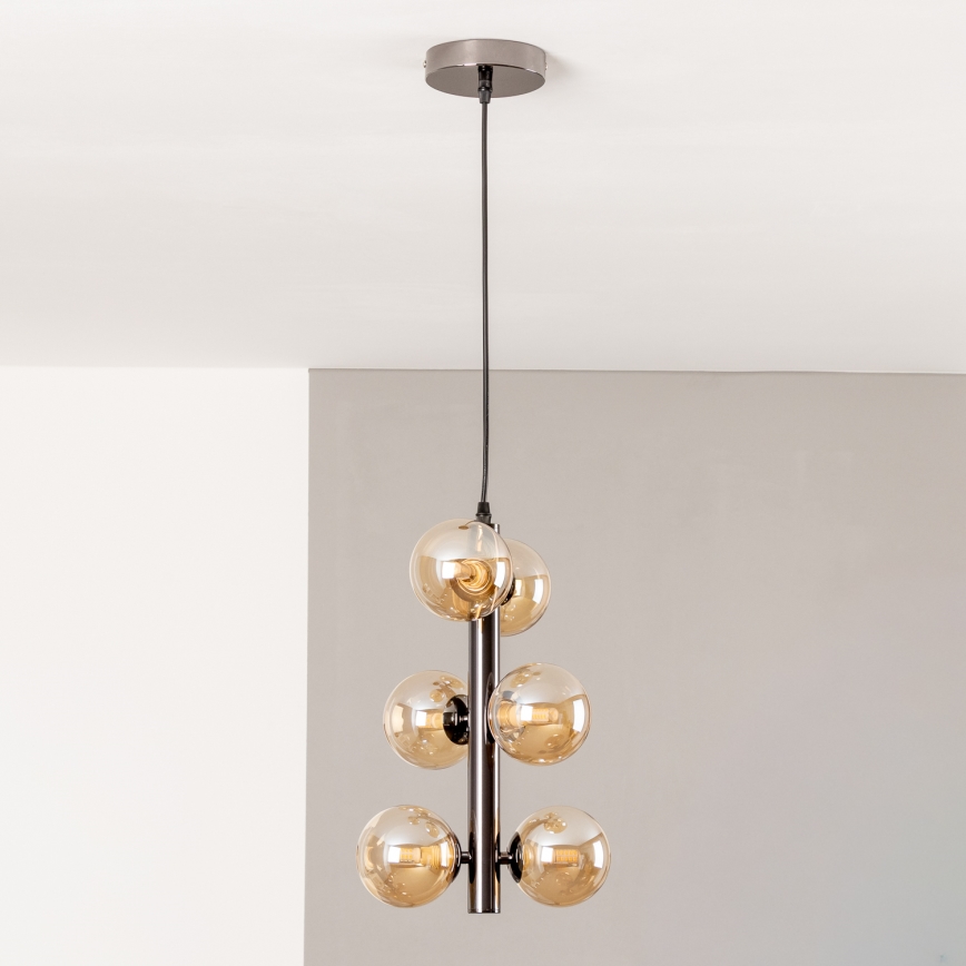 Brilagi - Lampadario LED sospeso su cavo MILLA 6xG9/3W/230V nero cromato/oro