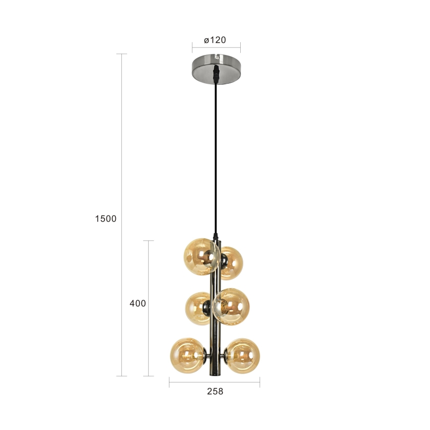 Brilagi - Lampadario LED sospeso su cavo MILLA 6xG9/3W/230V nero cromato/oro