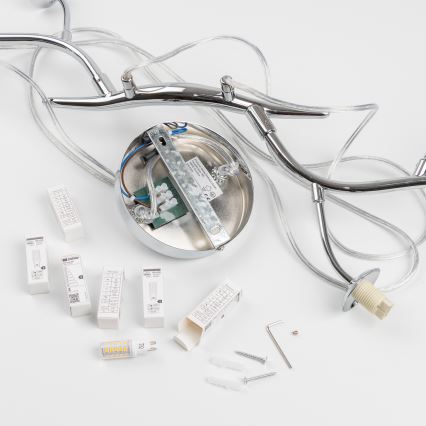 Brilagi - Lampadario LED sospeso su cavo MISTEL 6xG9/3W/230V nero cromato/fumé