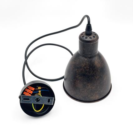 Brilagi - Lampadario LED sospeso su cavo RIDDY 1xE27/60W/230V rame/patina