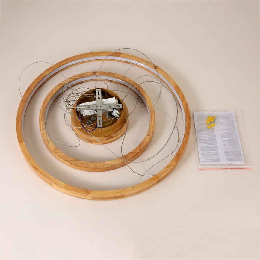 Brilagi - Lampadario LED sospeso su cavo UMEA WOOD, 45W, 230V, Ø 60 cm, in legno