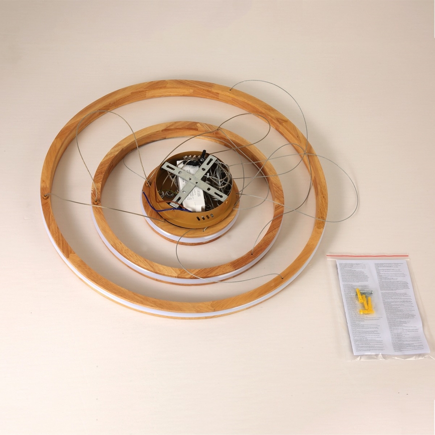Brilagi - Lampadario LED sospeso su cavo UMEA WOOD LED/45W/230V Ø 60 cm in legno