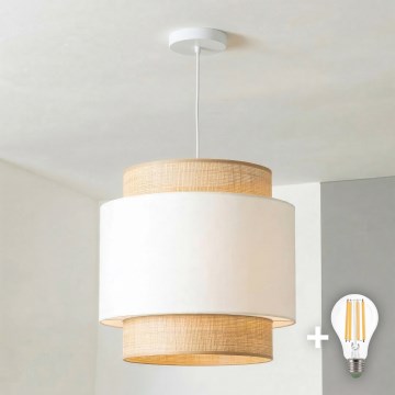 Brilagi - Lampadario LED su cavo CERIA 1xE27/40W/230V Ø 30 cm beige/bianco