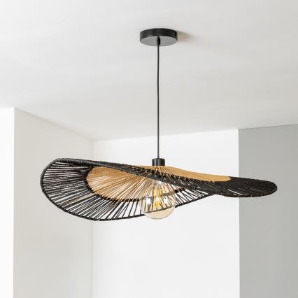 Brilagi - Lampadario LED su cavo CERIA BOHO 1xE27/40W/230V Ø 80 cm nero/marrone