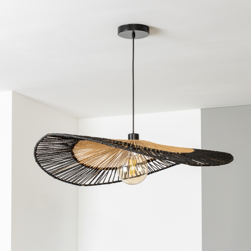 Brilagi - Lampadario LED su cavo CERIA BOHO 1xE27/40W/230V Ø 80 cm nero/marrone