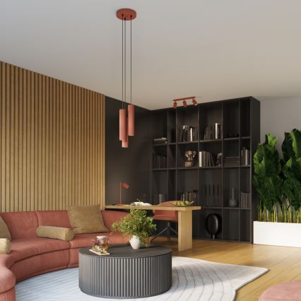 Brilagi - Lampadario LED su cavo CRESTO 3xGU10/10W/230V rosso