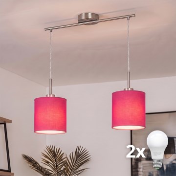 Brilagi - Lampadario LED su cavo NUBILA 2xE27/60W/230V rosa