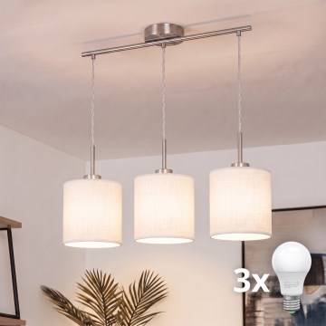 Brilagi - Lampadario LED su cavo NUBILA 3xE27/60W/230V bianco