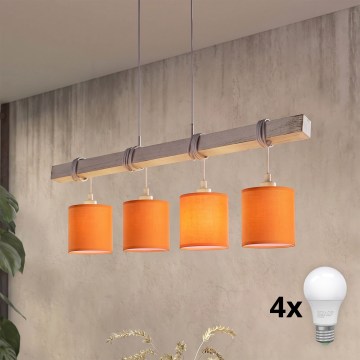 Brilagi - Lampadario LED su cavo NUBILA 4xE27/60W/230V grigio/arancione