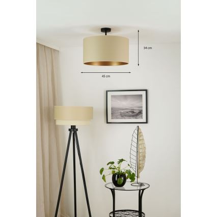 Brilagi - Lampadario a plafone OREGON ROLLER VEGE 1xE27/15W/230V diam. 45 cm beige