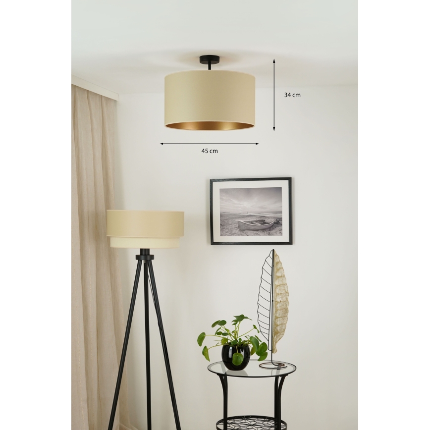 Brilagi - Lampadario a plafone OREGON ROLLER VEGE 1xE27/15W/230V diam. 45 cm beige