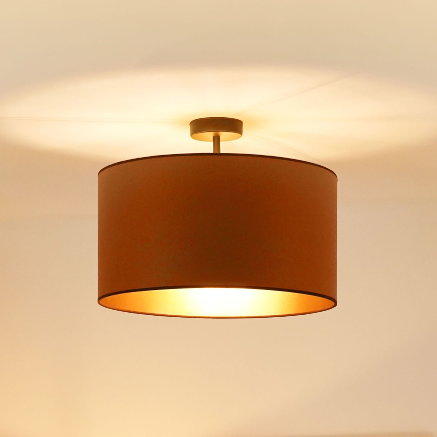 Brilagi - Lampadario a plafone OREGON ROLLER VEGE 1xE27/15W/230V diam. 45 cm marrone