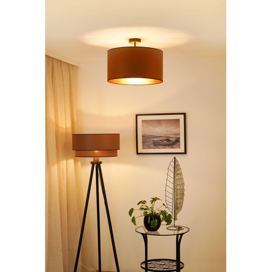 Brilagi - Lampadario a plafone OREGON ROLLER VEGE 1xE27/15W/230V diam. 45 cm marrone
