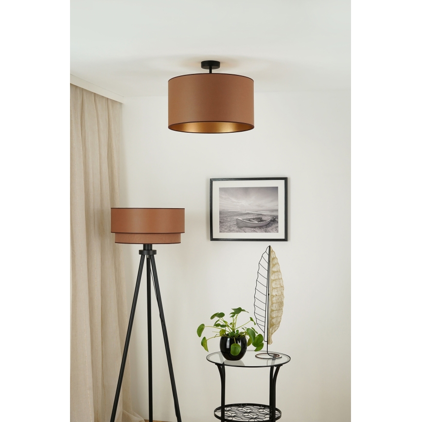 Brilagi - Lampadario a plafone OREGON ROLLER VEGE 1xE27/15W/230V diam. 45 cm marrone