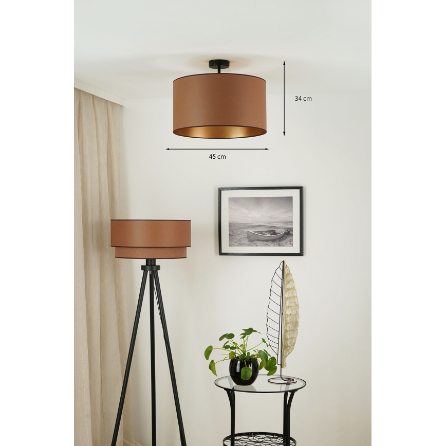 Brilagi - Lampadario a plafone OREGON ROLLER VEGE 1xE27/15W/230V diam. 45 cm marrone