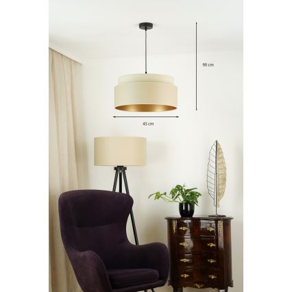 Brilagi - Lampadario a cavo OREGON VEGE 1xE27/15W/230V diam. 45 cm beige