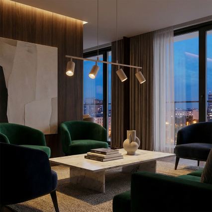 Brilagi - Lampadario sospeso a cavo SELE 4xGU10/30W/230V beige