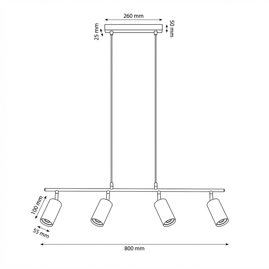 Brilagi - Lampadario sospeso a cavo SELE 4xGU10/30W/230V beige