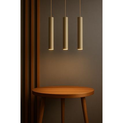 Brilagi - Lampadario sospeso a cavo TUBE 1xGU10/15W/230V beige/oro