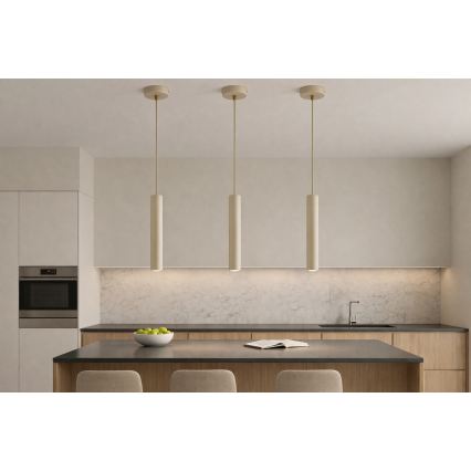 Brilagi - Lampadario sospeso a cavo TUBE 1xGU10/15W/230V beige/oro