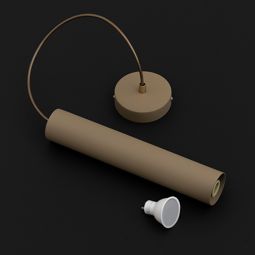 Brilagi - Lampadario sospeso a cavo TUBE 1xGU10/15W/230V beige/oro