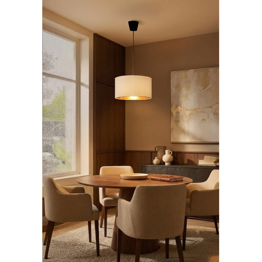 Brilagi - Lampadario sospeso a cavo VELVET 1xE27/60W/230V Ø 40 cm crema/oro