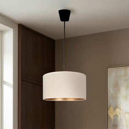 Brilagi - Lampadario sospeso a cavo VELVET 1xE27/60W/230V Ø 40 cm crema/oro