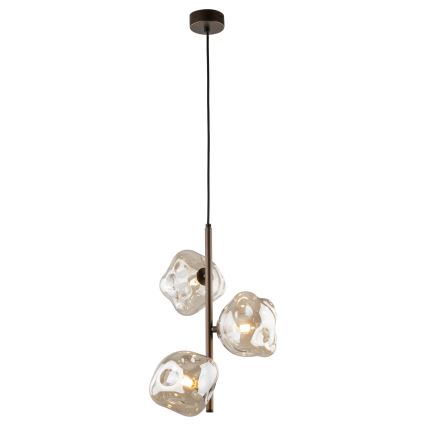 Brilagi - Lampadario sospeso a cavo VULCANO 3xG9/8W/230V bronzo/beige fumé
