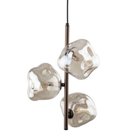 Brilagi - Lampadario sospeso a cavo VULCANO 3xG9/8W/230V bronzo/beige fumé